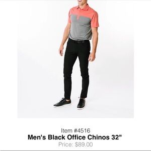 Czyia Active Men’s 32” pocketed black chinos